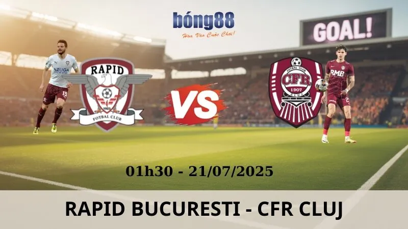 Nhận Định Bóng Đá - Rapid Bucuresti vs CFR Cluj 21/07/2025